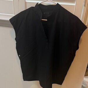 FIGS Women's Black Split-Neck Tunic Top rafaela size small